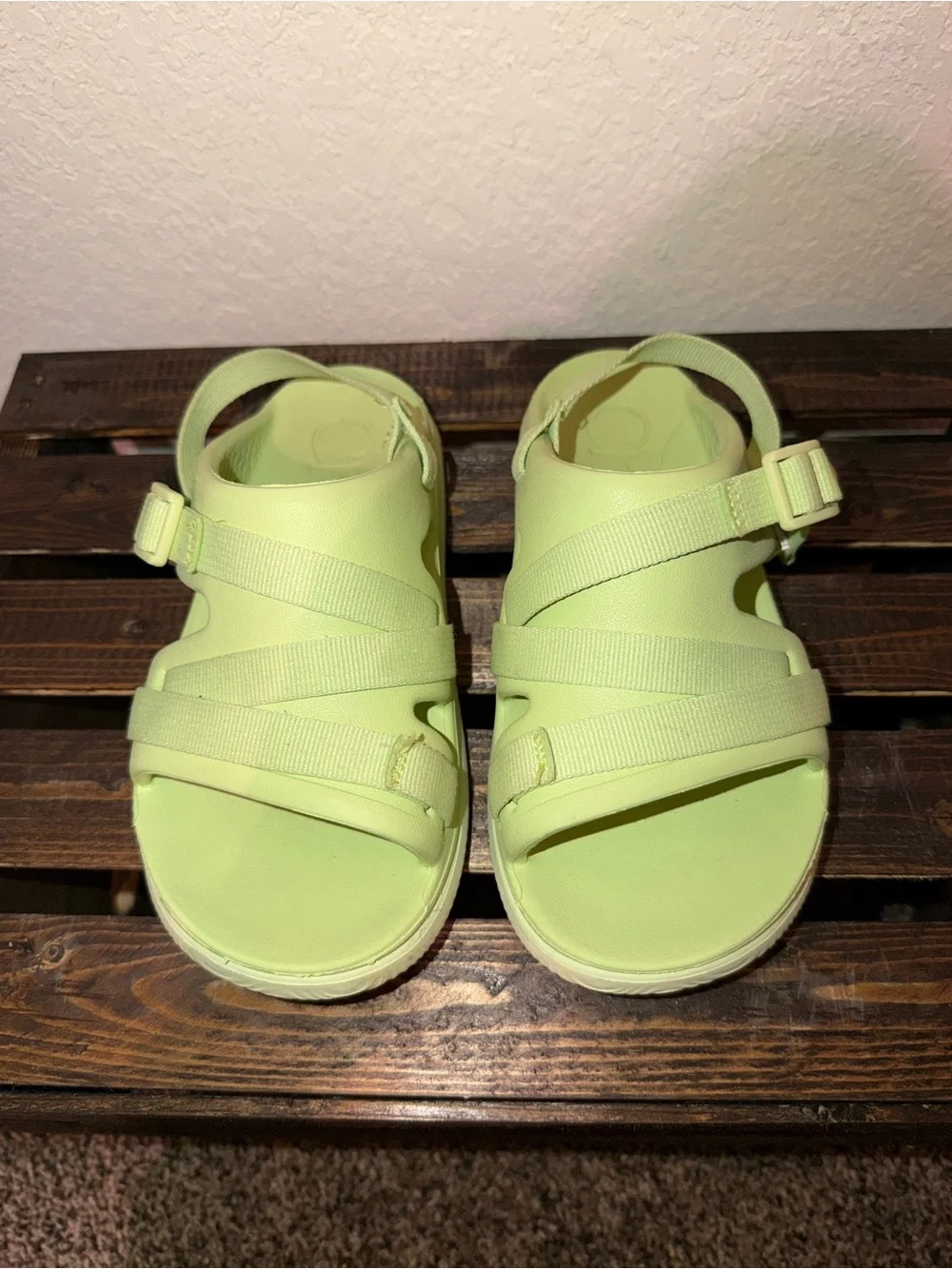 Chaco Kids Neon Lime Strappy Sandals